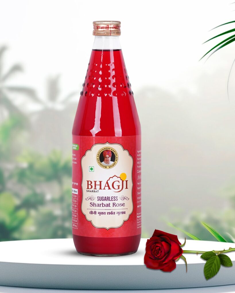 Sugarless rose sharbat healthy natural summer drink